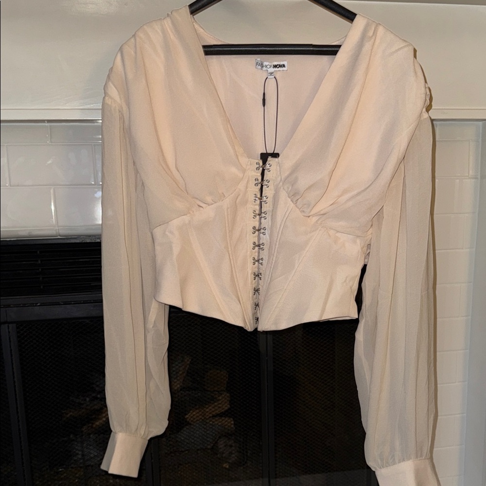 NWT Cream Corset Blouse